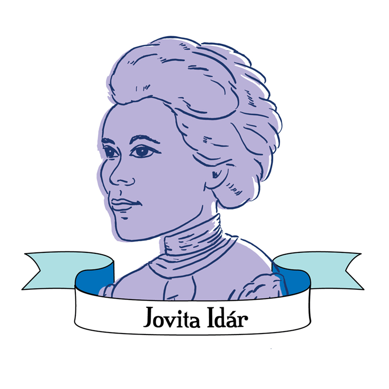 Pen and ink portrait of Jovita Idar